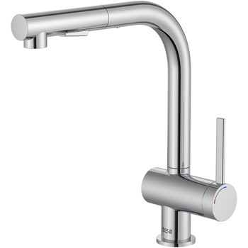 Baterie bucatarie Roca Ona, Cold Start, dus extractibil cu 2 functii, pipa pivotanta, crom