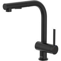 Baterie bucatarie Roca Ona, Cold Start, dus extractibil cu 2 functii, pipa pivotanta, negru mat