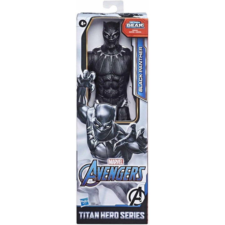 Figurina Pantera neagra Avengers, Hasbro, Negru, 30 cm