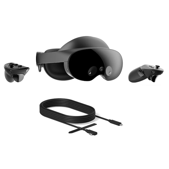 Очила META Quest Pro Plus VR, 256 GB, 12 GB RAM, кабел за връзка, черни