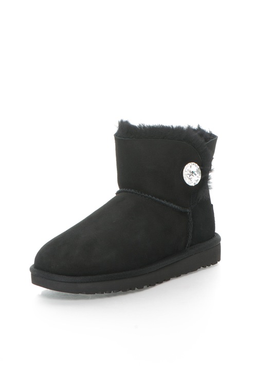 UGG, Ghete din piele intoarsa fara inchidere Mini Bailey, Negru, 7