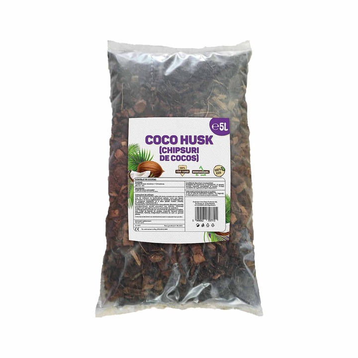 Chipsuri din coaja de cocos - Coco Husk, 5L