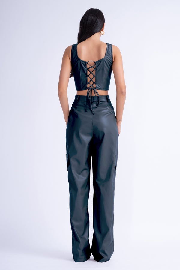 Black Cargo Trousers by BLUZAT