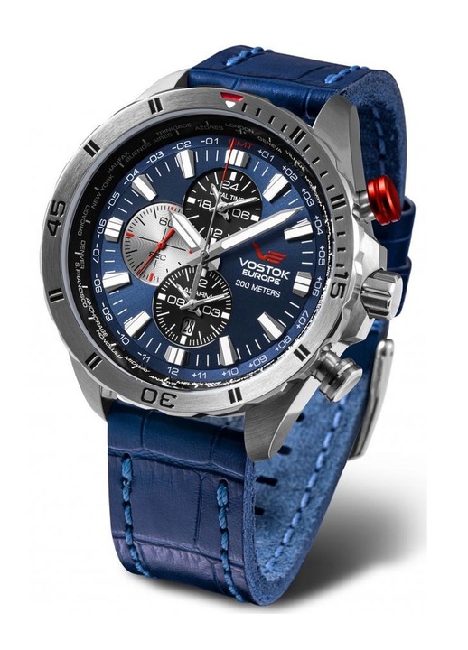 Ceas barbati, Vostok Europe, Piele, Quartz, Albastru