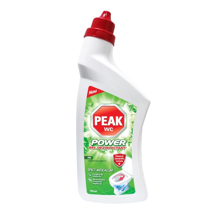 Set 4 x Gel Dezinfectant pentru Toaleta Peak WC, Parfum de Pin, 750 ml