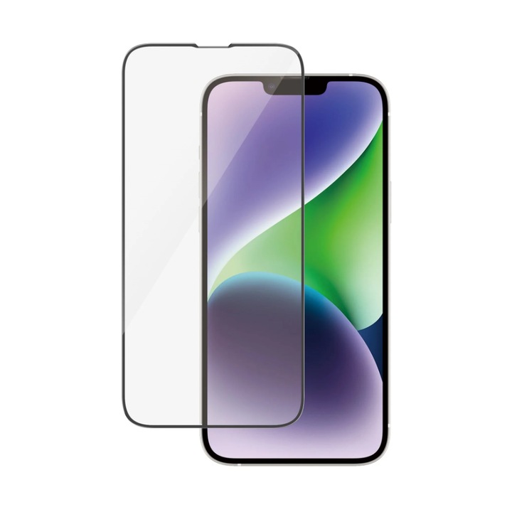 Стъклен протектор, Съвместим с Apple iPhone 13 Pro Max, 14 Plus, Професионална защита, Пълно покритие, Черен
