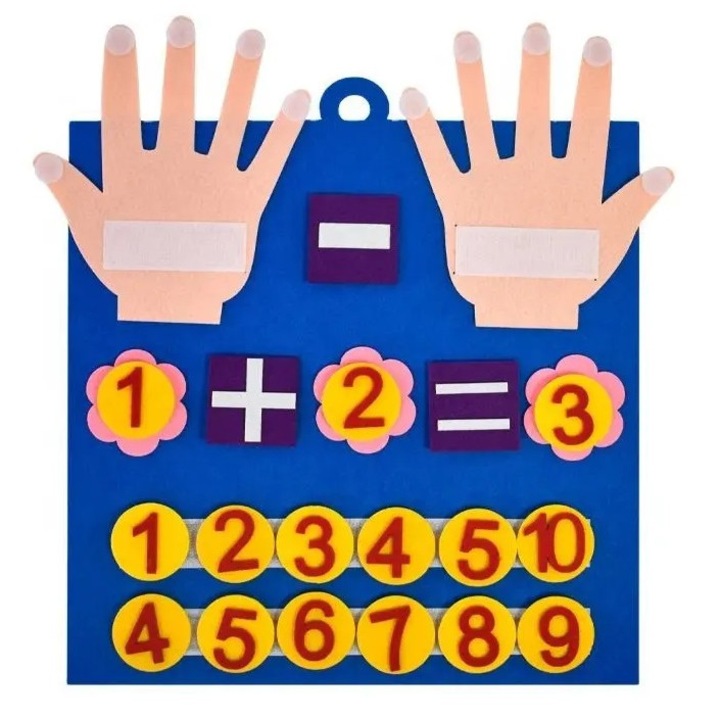 Образователна и интерактивна дъска тип играчка Монтесори със стълби, цифри и математически концепции за дома или детската градина, STEM образование и дейности за деца и предучилищна възраст, модел на пръст, многоцветен цвят, NippleBaby