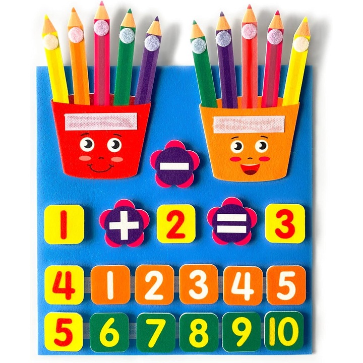 Образователна и интерактивна дъска тип играчка Монтесори със стълби, цифри и математически концепции за дома или детската градина, NippleBaby