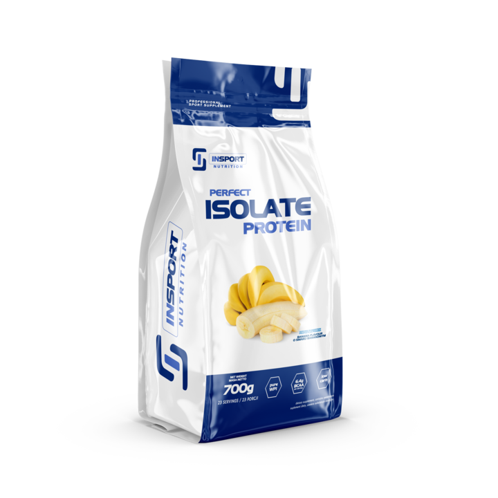 Supliment proteic, Insport Nutrition, PERFECT ISOLATE PROTEIN, WPI, BCAA, EAA, Solubilitate excelenta, Regenerarea dupa antrenament, 700g (23 Portiuni), Aroma: banane