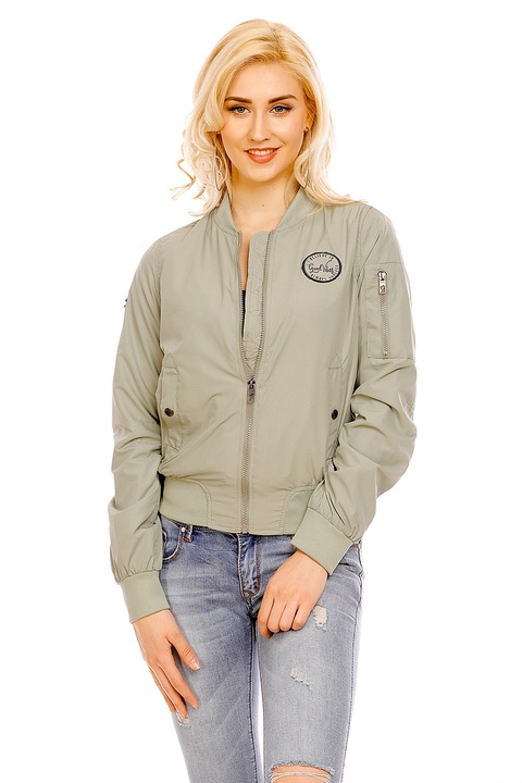 Alkalmi kabát, zsebekkel az ujjakon, Olívazöld