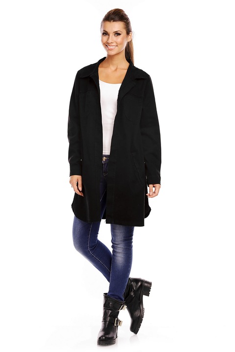 Jacheta model in A cu buzunare, Negru, M