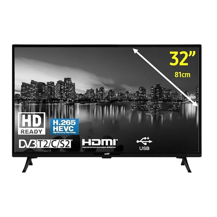 Телевизор ELIT L-3221ST2, 32" (80 см), HD, LED, DVB-T2/C/S2