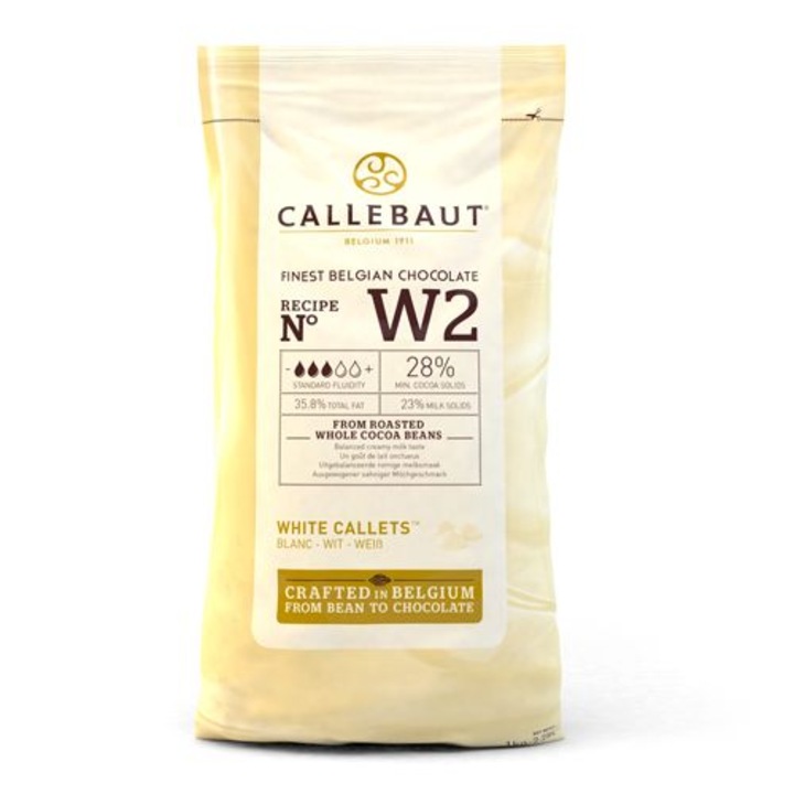 Ciocolata alba W2, 28%, 1 kg, Callebaut
