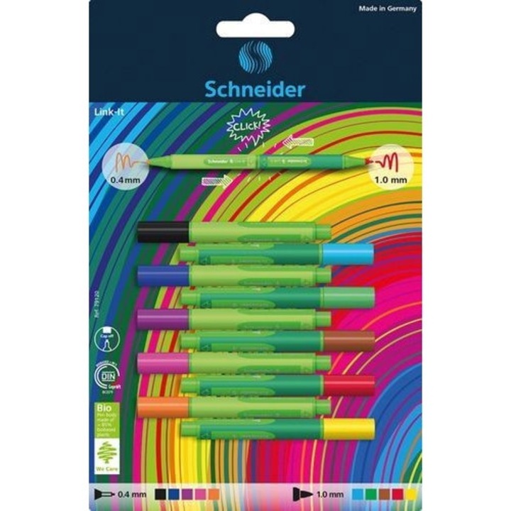Link-it Schneider finliner, 5 culori pe blister