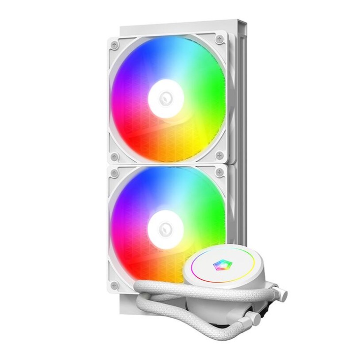 Охладител за процесор с течност ID-Cooling FX240, бял, aRGB осветление