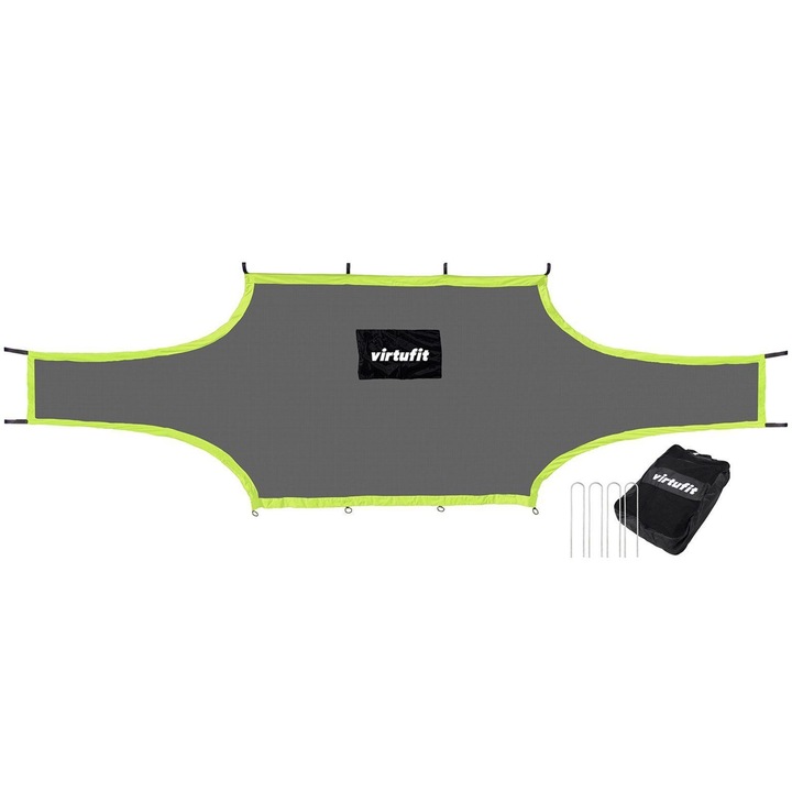 Plasa poarta fotbal antrenament VirtuFit Target Goalshot cu geanta de depozitare, 732 x 244 cm, 4 colturi deschise, 4 ancore incluse, Sistem de atasare click
