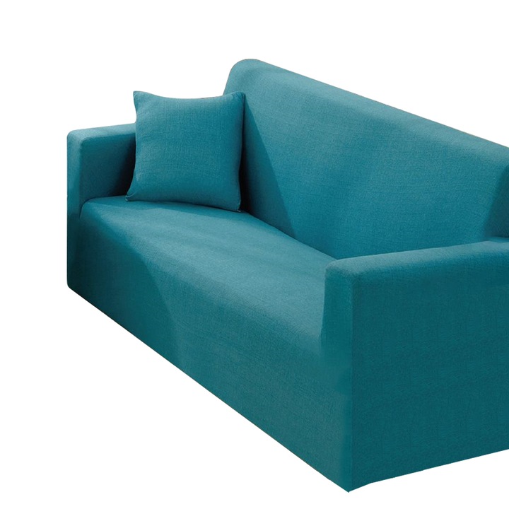 Husa canapea din bumbac elastic, pentru 2 persoane, JHS08-2, turcoaz, 140-180cm