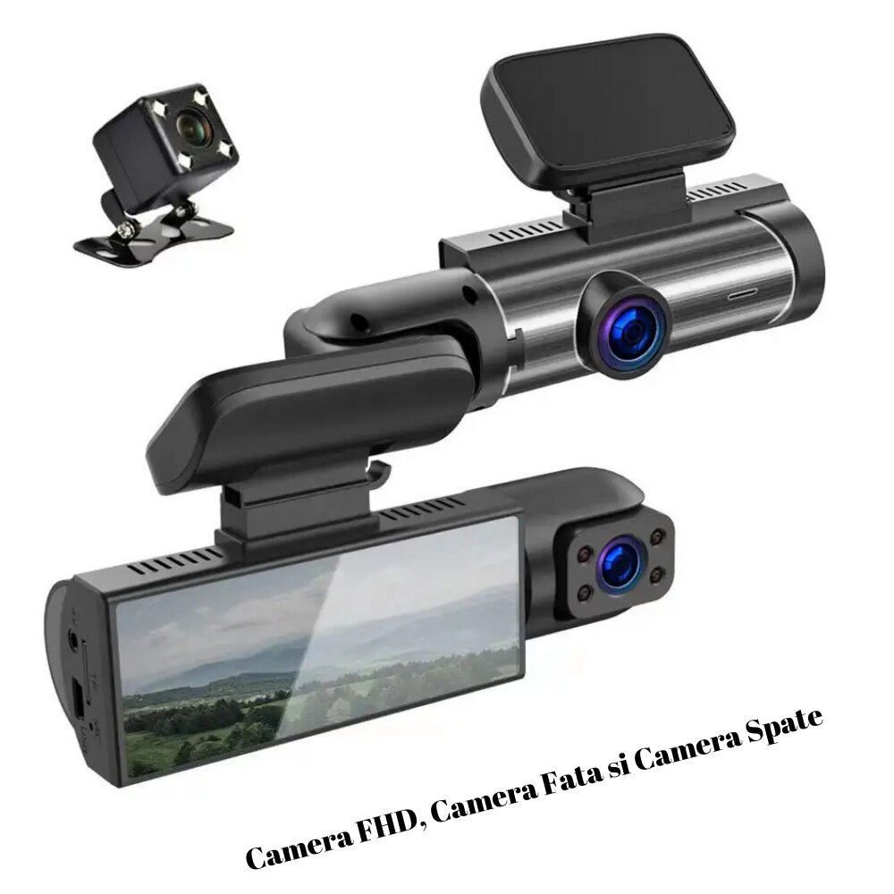 Camera auto de bord cu DVR, Ecran LCD de 4 inch cu touchscreen, Camera ...