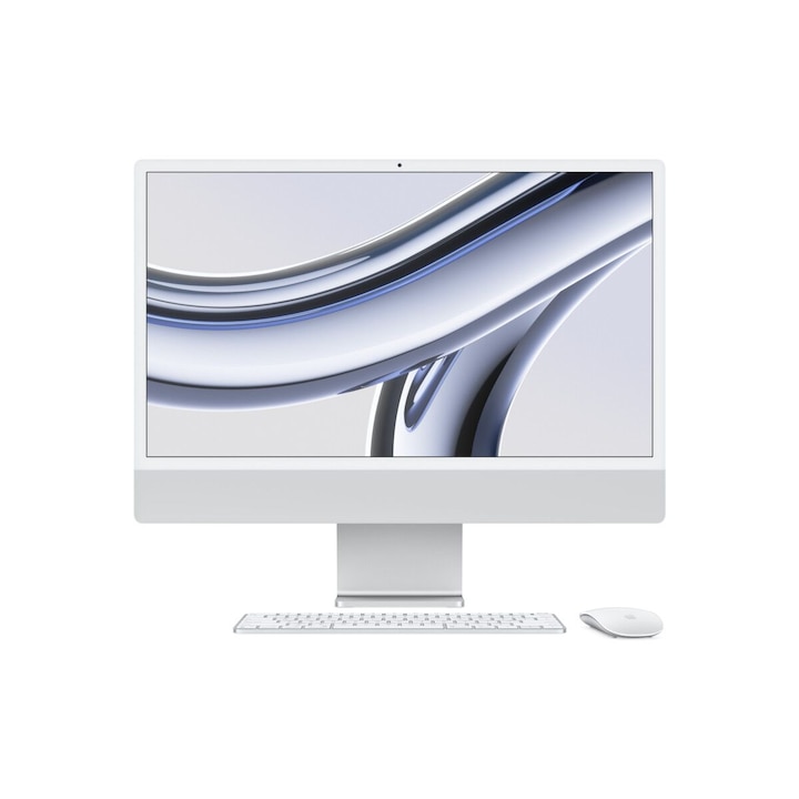 Apple iMac 24" Retina 4,5K asztali számítógép, Apple 8 core CPU, 8GB, 256GB SSD, Apple 8 core GPU, macOS, Magyar billentyűzet, Ezüst - 2023
