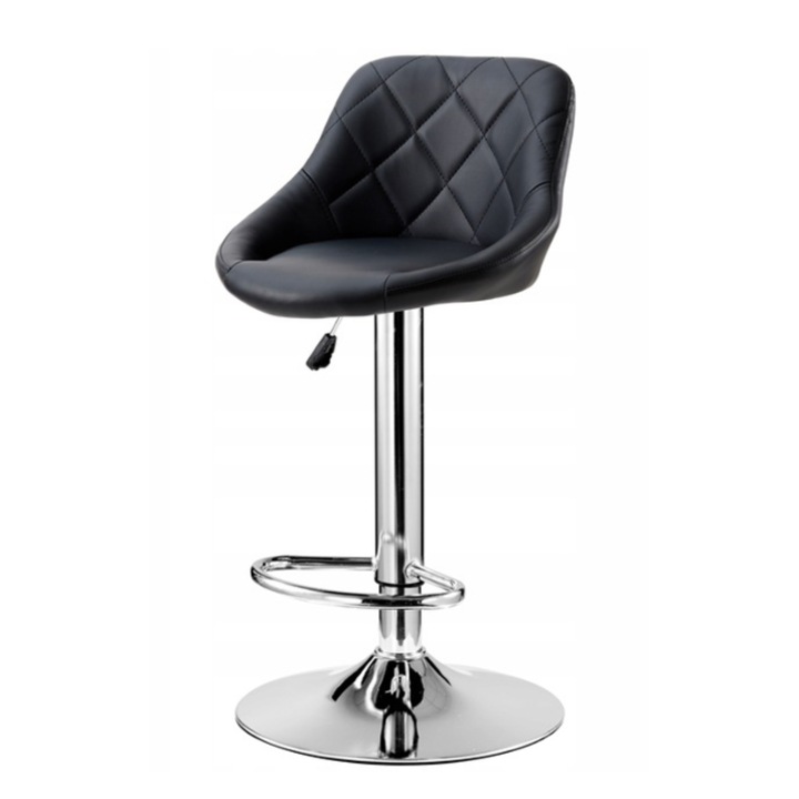 Scaun de bar, piele artificiala, Viking, Sherry, negru