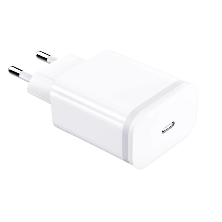 Incarcator USB C Luoatip, 20 W, ABS, alb, 63 x 43 x 28 mm
