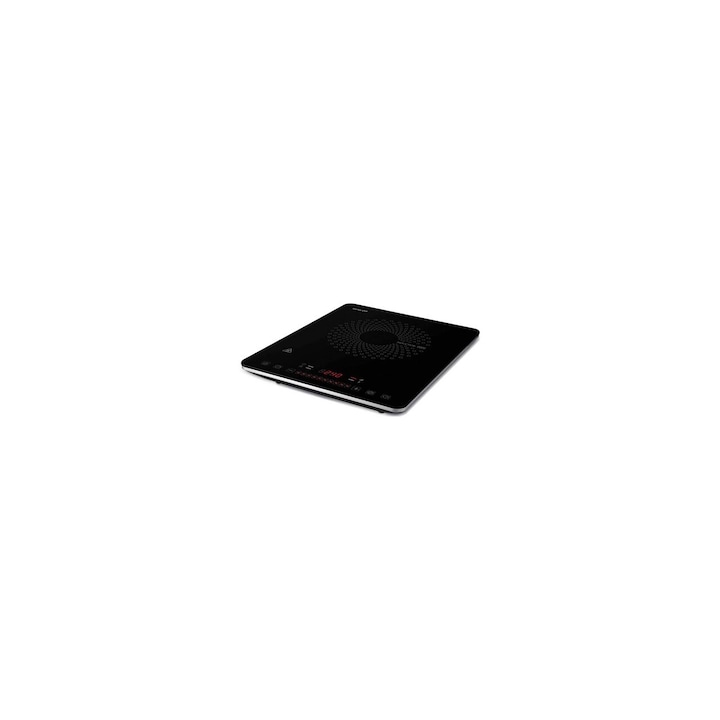 Plita cu inductie Full Crystal Onyx, Cecotec, Sticla, 2000 W, Negru