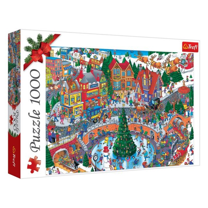 Puzzle Trefl de Craciun, Chaotic patinoar, 1000 piese