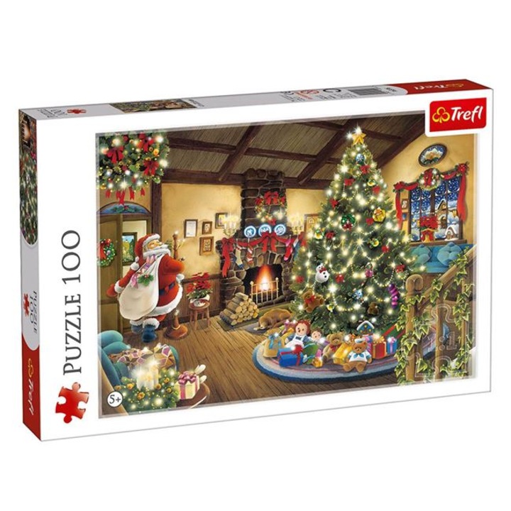 Trefl puzzle, Mikulás feldíszített házzal, 100 db