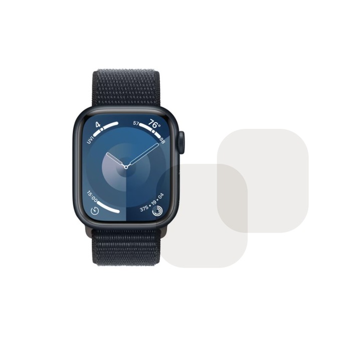 Комплект от 2 фолиа, съвместими с Apple Watch 9 45 mm, Commando Shield Full Glue, регенерируем силиконов хидрогел, против удар и против счупване, SlimLine NanoShield, прозрачни