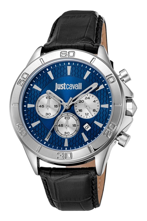 JUST CAVALLI, Часовник от неръждаема стомана с хронограф, Черен