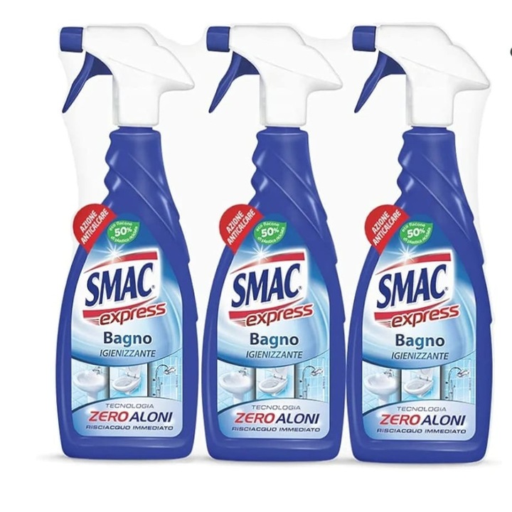 Set 3 bucati anticalcar Smac express bagno igienizzante zero aloni 650 ml