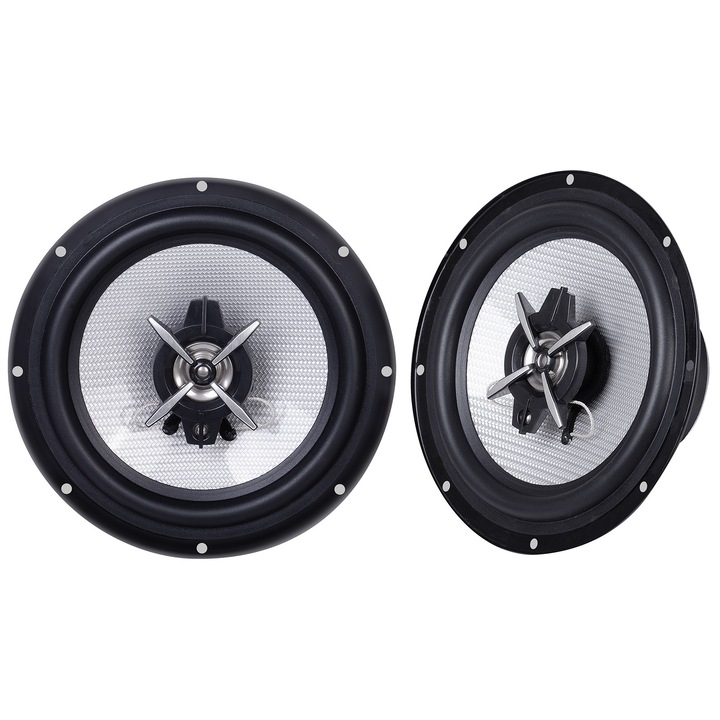 Difuzoare auto 2 X 120W 2 cai super TBass Trevi Italia 8165 Ø 165 mm sensibilitate 94dB Woofer polipropilena surround din carbon frecventa 54Hz-25KHz