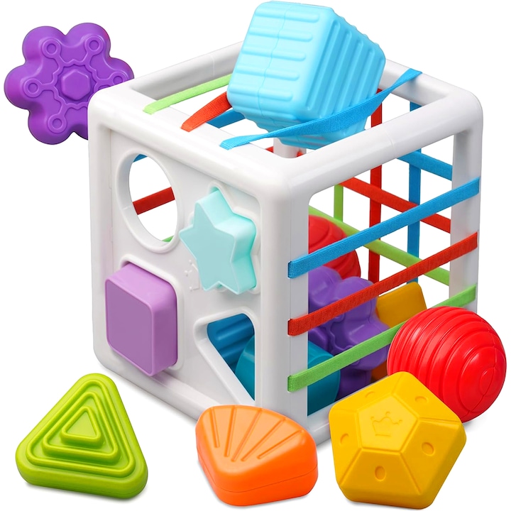 Комплект бебешки играчки, JESWO, 11 части, 0-3 месеца, Многоцветни