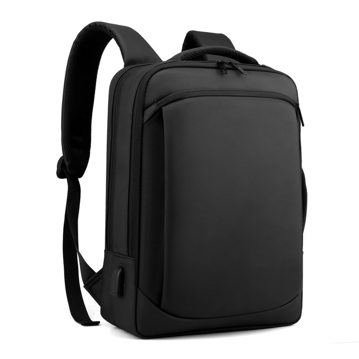 Rucsac Multifunctional 20 litri, pentru Laptop de 15.6’’, Impermeabil, Expandabil, cu Port de Incarcare USB, Multiple metode de Transport inclusiv bretea pentru atasare la Troler, Rezistent la Zgarieturi, Material de Calitate, culoare negru