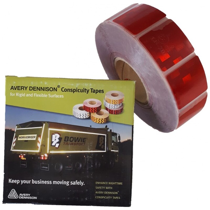 Banda reflectorizanta prelata, intrerupta, rosu, Reflex 7186A/bs V-6792 Avery Dennison USA