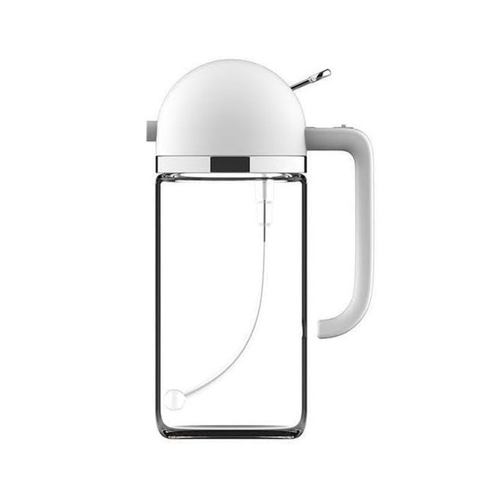 Sticla dozatoare ulei 2 in 1, JESWO®, 470ml, cu pulverizator si turnare, control precis, sticla termorezistenta, Alb