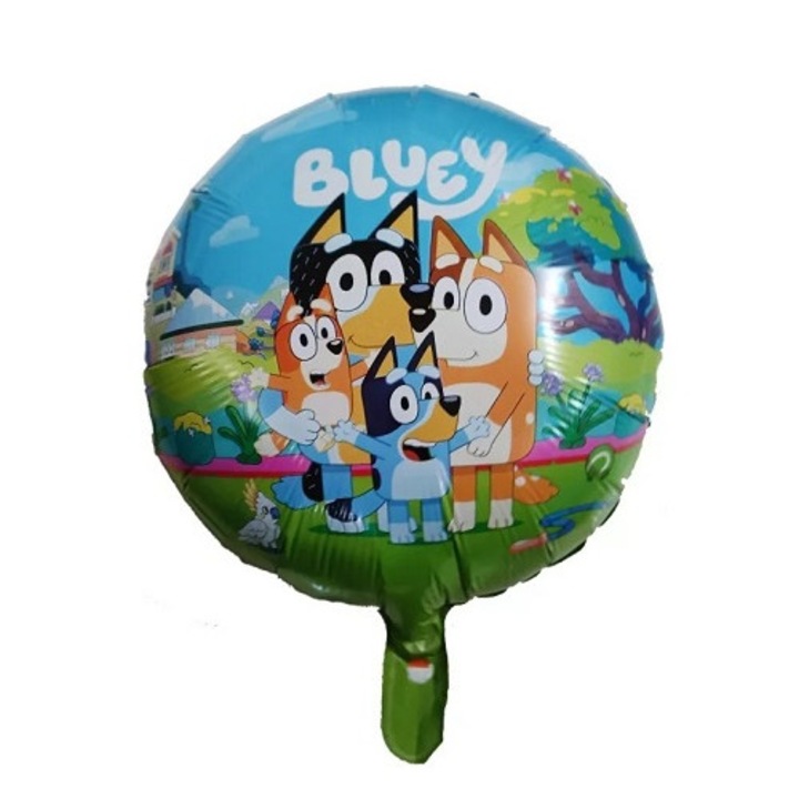 Kerek fólia lufi, Bluey, Glitzy Ballons, 45 cm