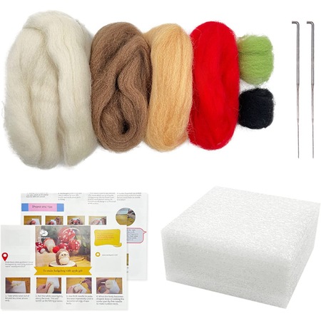 Комплект аксесоари за плетене Wool Queen, модел таралеж, вълна/метал ...