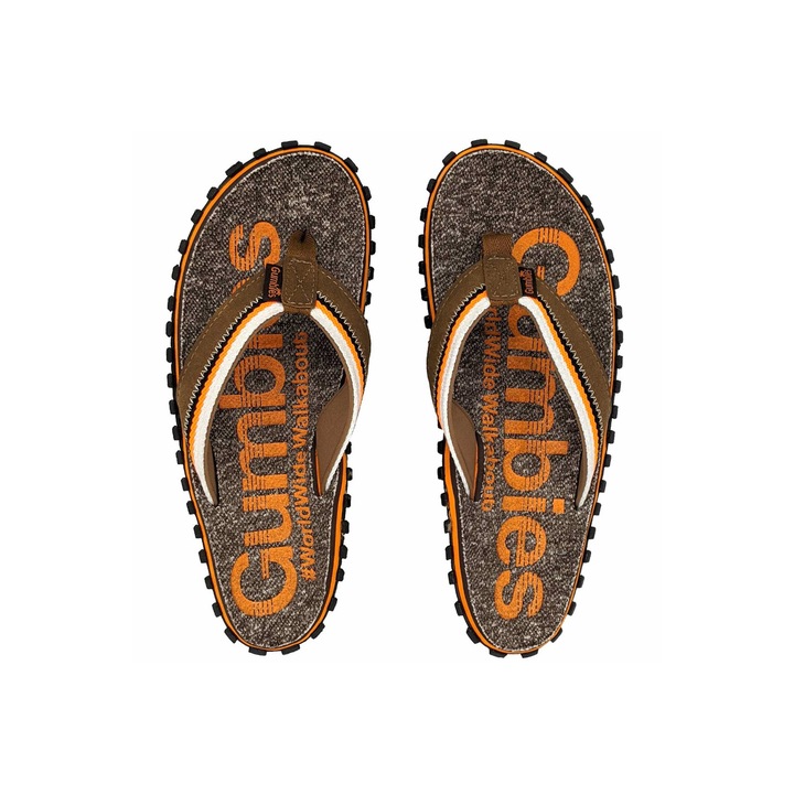 Джапанки, Gumbies, Синтетични, Кафяви, Кафяв/Оранжев