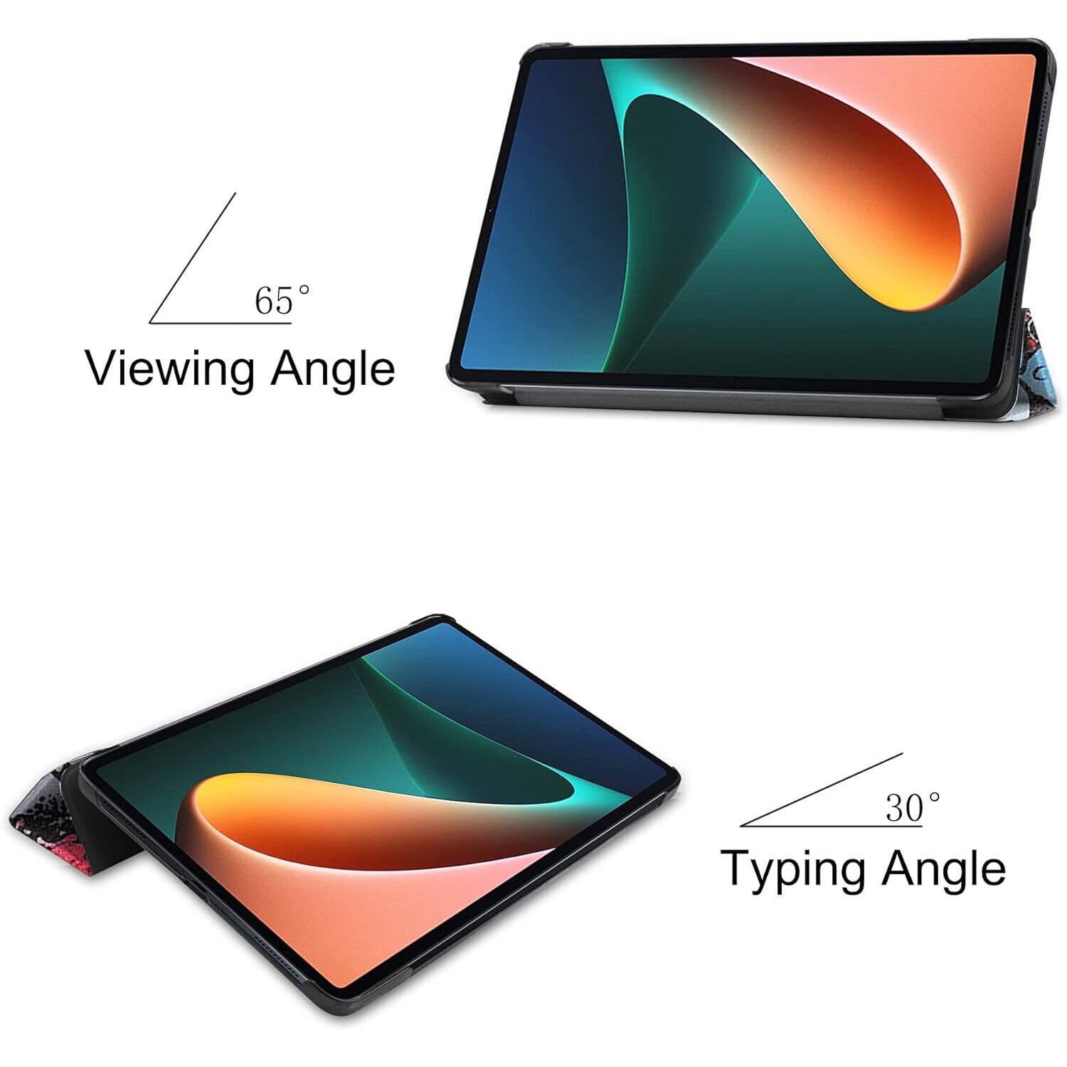Husa Slim Sigloo, Smart Cover, Trifold, pentru tableta Xiaomi Mi Pad 5, Mi Pad 5 Pro, model Graffity