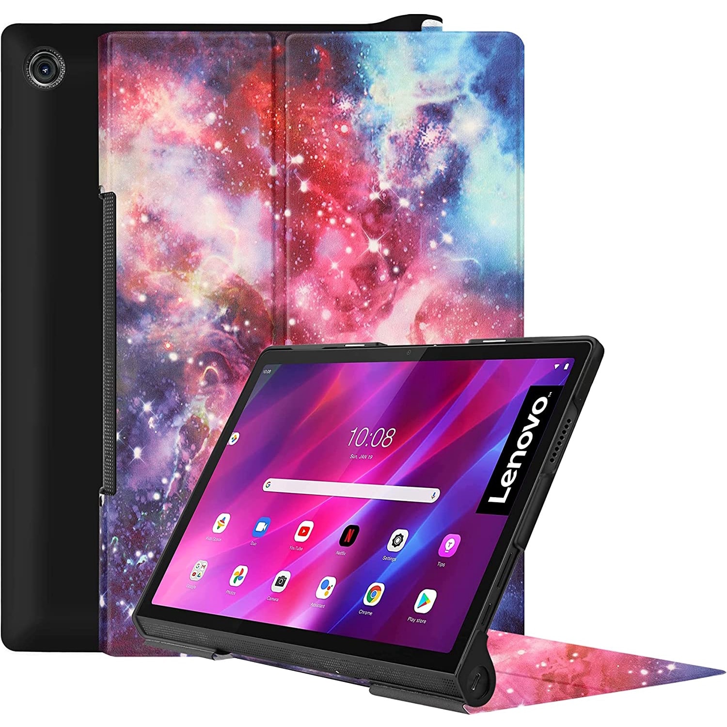 Husa Smart Cover, Sigloo, pentru tableta Lenovo Yoga Tab 11 YT-J706F, 11 inch, 2021, Model Galaxy