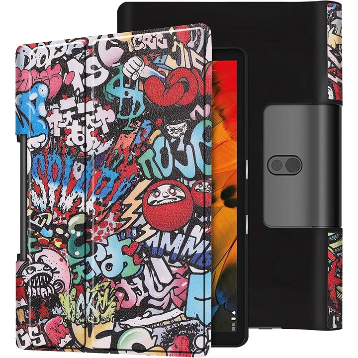 Husa Smart Cover, Sigloo, pentru tableta Lenovo Yoga Tab 13 YT-K606F 13 inch, Model Graffity