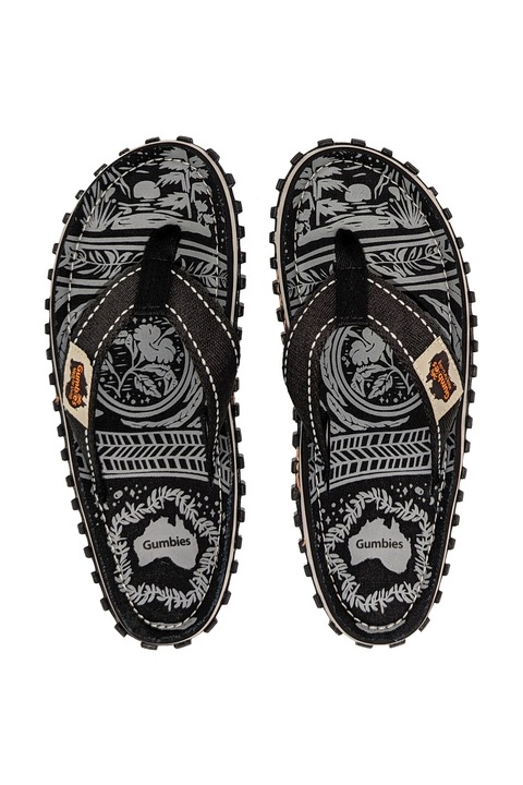 Мъжки джапанки Gumbies, Текстил/Каучук, Сив/Черен, 41 EU