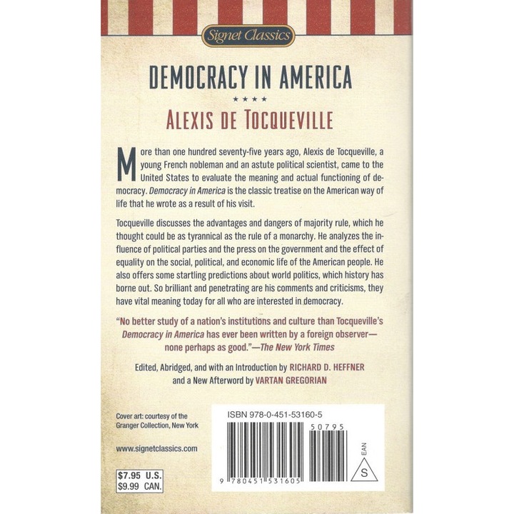 Alexis de Tocqueville: Democracy in America