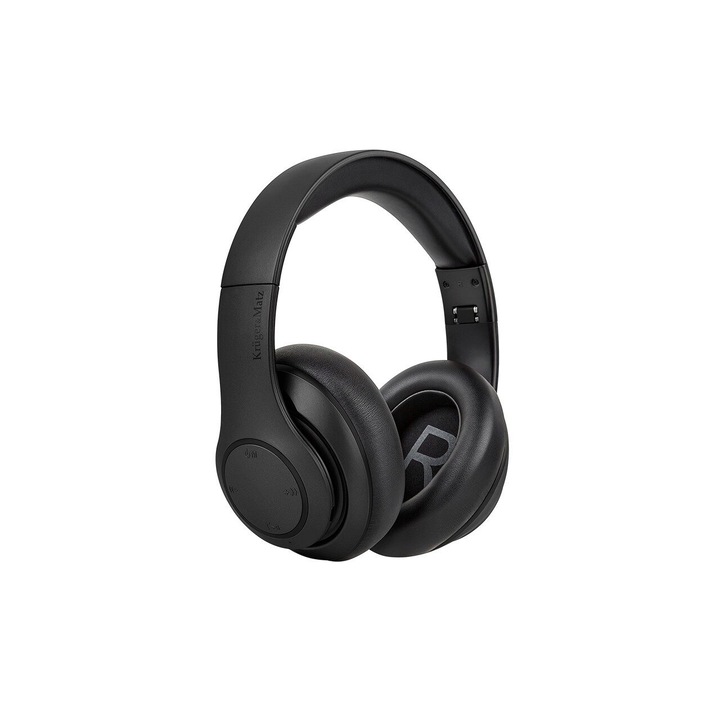 K&M fejhallgató, Over the Ear, vezeték nélküli, Bluetooth 5.0, akkumulátor élettartama 180 óra, fekete, mikrofon, hangszóró átmérője 40 mm