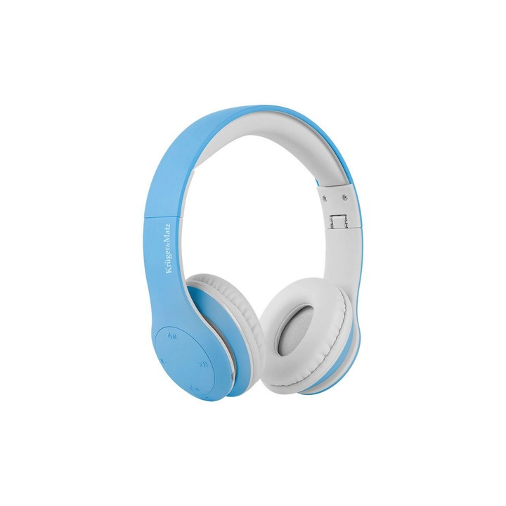 Kruger&Matz fejhallgató, On ear, Street Kids Blue, Bluetooth, hangszóró átmérője 30 mm, mikrofon