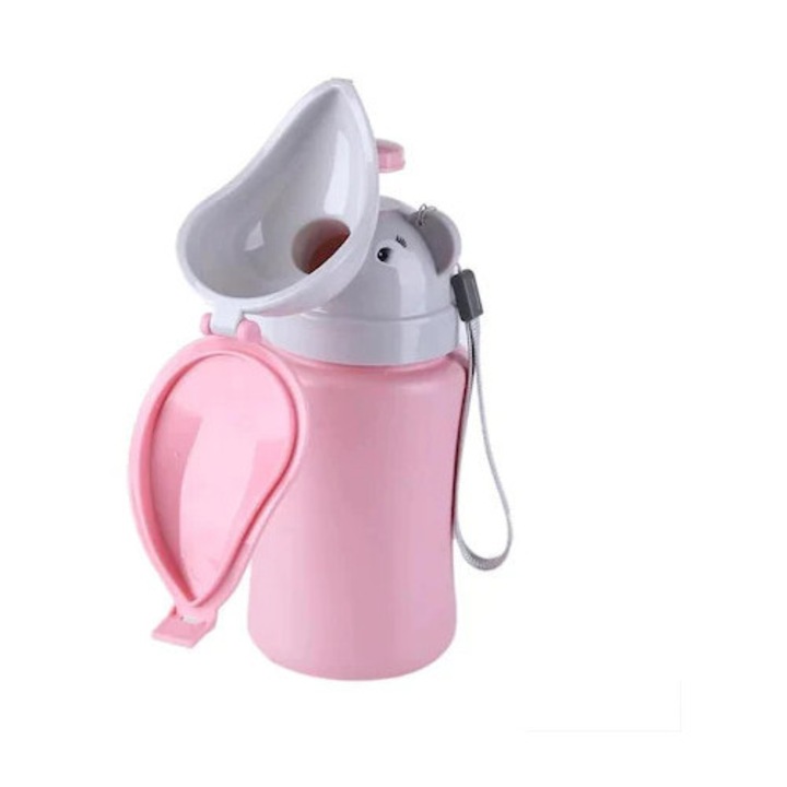 Pisoar portabil pentru fete, roz, KIDSCENTER cu sistem antiscurgere