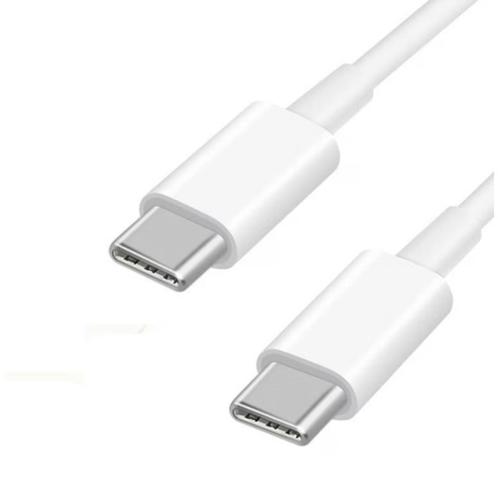WaltStore® adat- és töltőkábel, USB C - USB C, 1 m, PD 60 W gyorstöltés, fehér