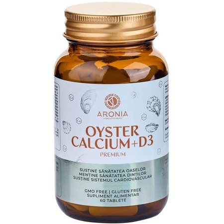 Premium Oyster Calciu + D3 - 60 tablete cu Calciu natural si Vitamina D3