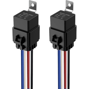 Rel&egrave; Auto 12V Con Fusibile 30A - 4 Pin SPST, Con Cavi 12AWG, Per Luci E Ventilatori